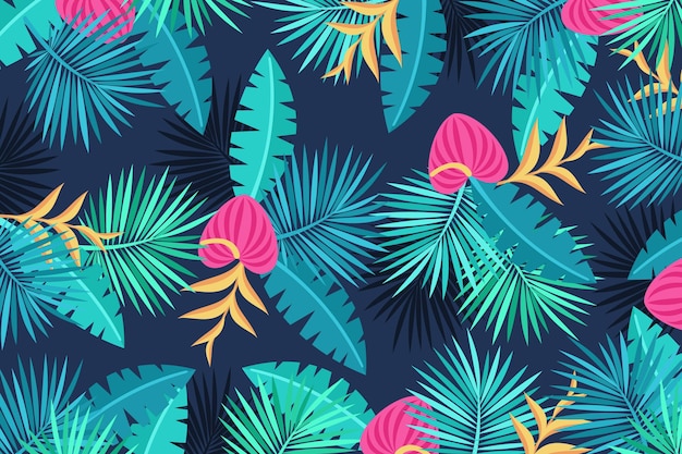 Tropical flowers background for video communication