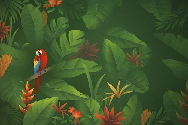 Free vector tropical flowers background for zoom