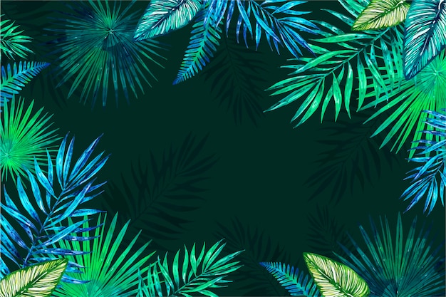 Free vector tropical flowers background for zoom