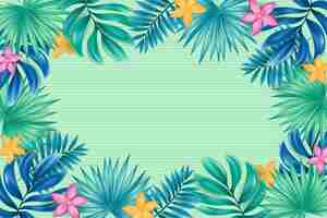 Free vector tropical flowers background for zoom