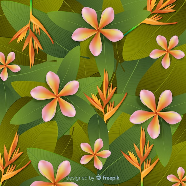 Tropical flowers background