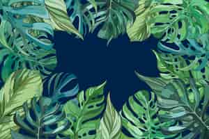 Free vector tropical flowers/leaves - background for zoom