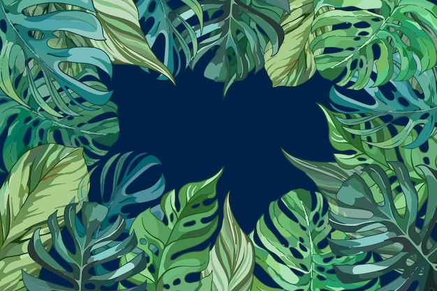 Тропические цветы / листья - фон для увеличения