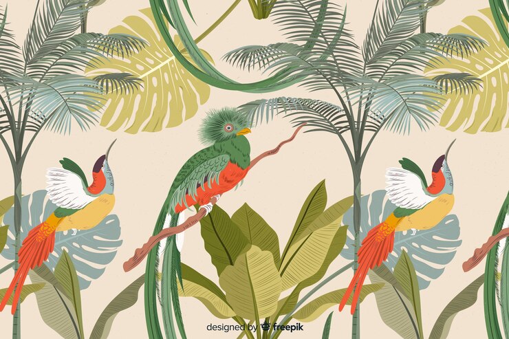 Free Vector tropical flowers and leaves collection