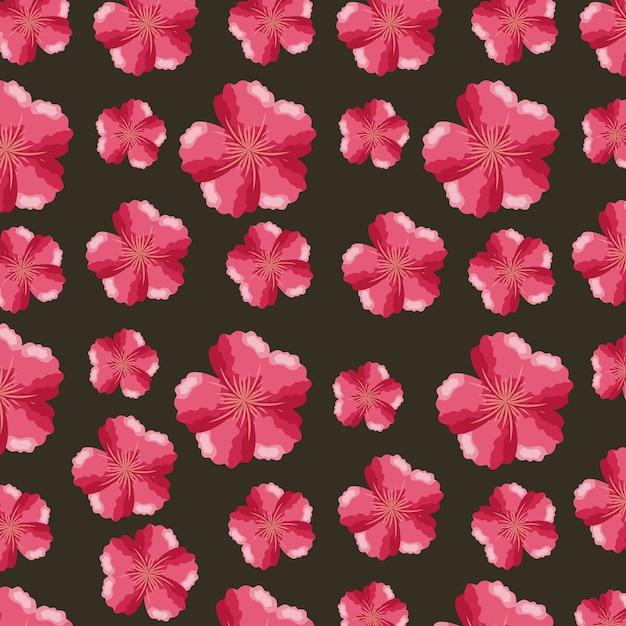 열 대 꽃 패턴