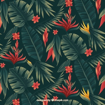 Tropical flowers pattern