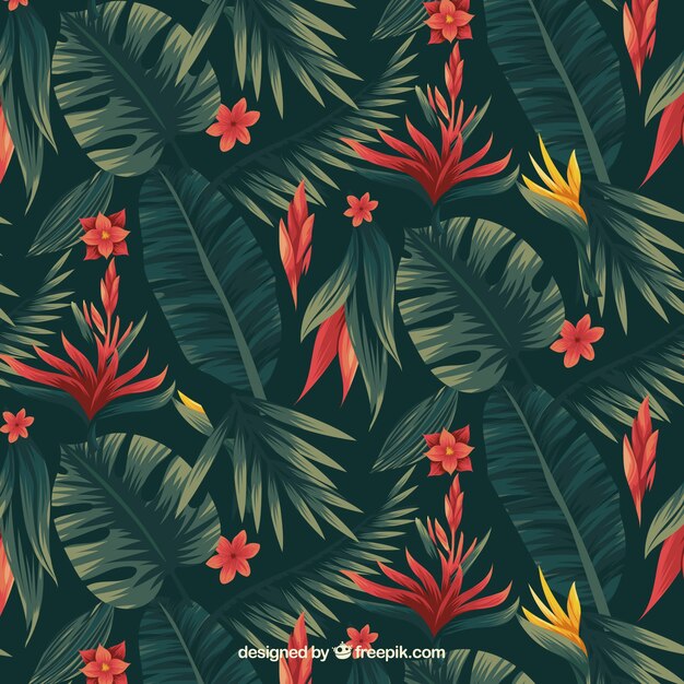 Tropical flowers pattern