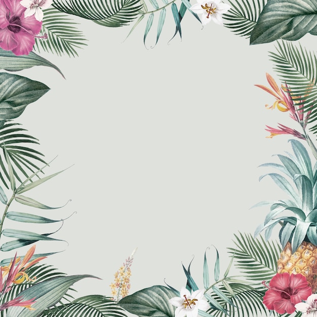 Tropical foliage frame