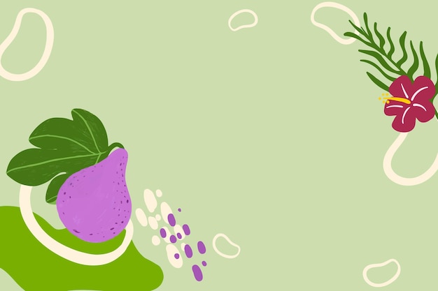 tropical fruit on green background