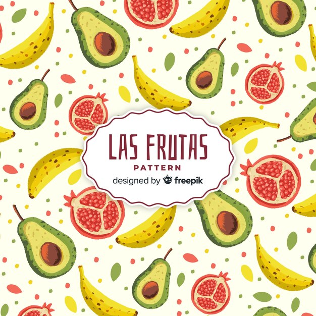 Free vector tropical fruit pattern