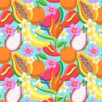 Free vector tropical fruit pattern