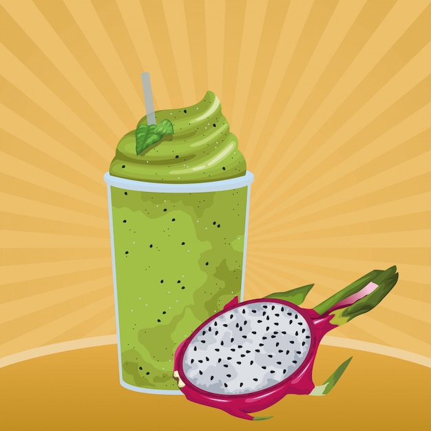 Free vector tropical fruit and smoothie drink