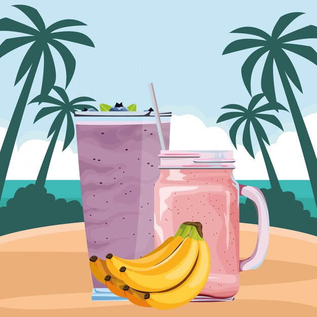 Тропический фрукт и напиток смузи