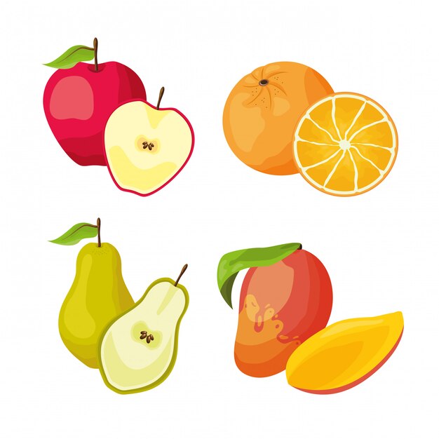 Tropical fruits background