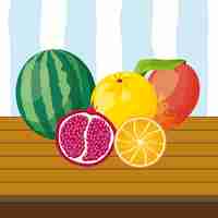 Free vector tropical fruits background