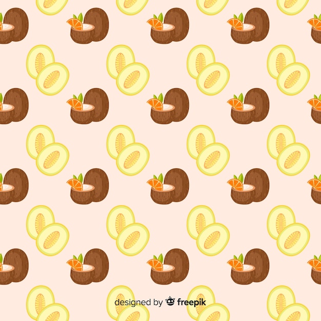 Free vector tropical fruits pattern