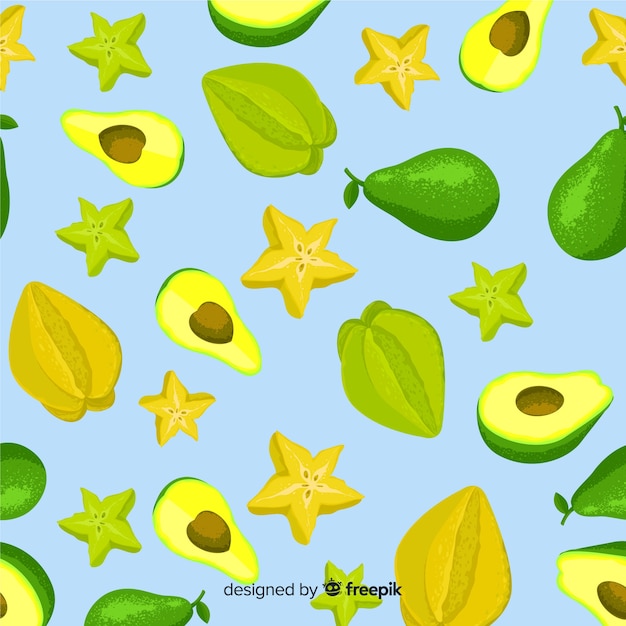 Tropical fruits pattern