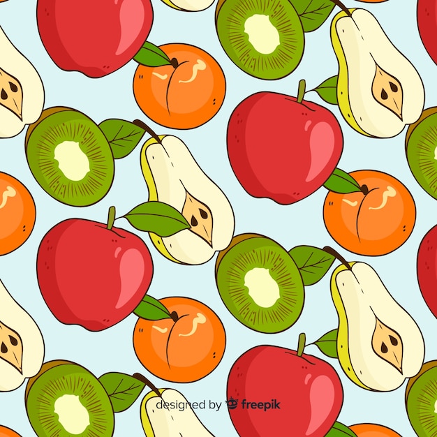 Free vector tropical fruits pattern