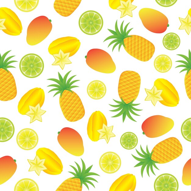 Tropical fruti pattern background