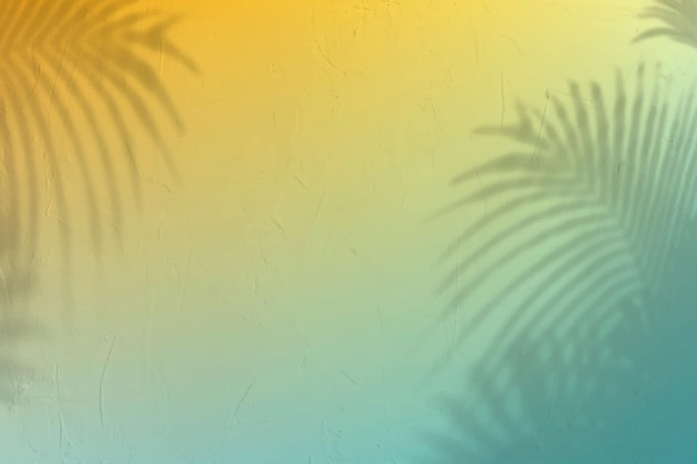 Tropical gradient background vector with leaf shadow