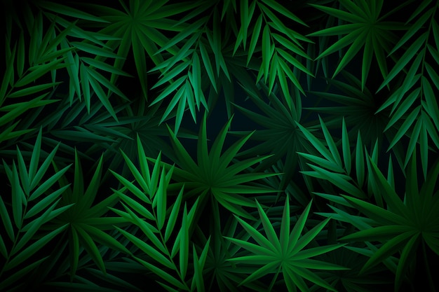 Free vector tropical green leaves background