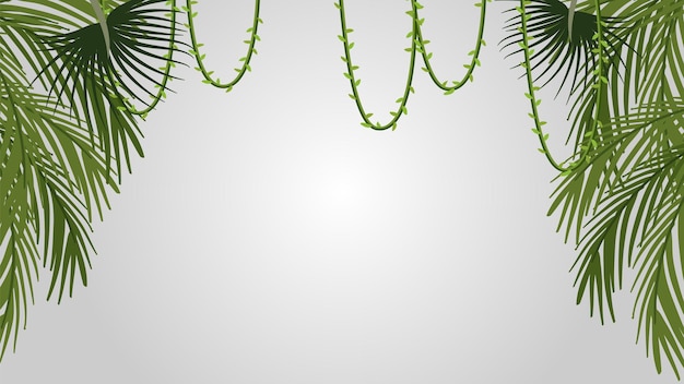 Free vector tropical jungle with lush green leaves