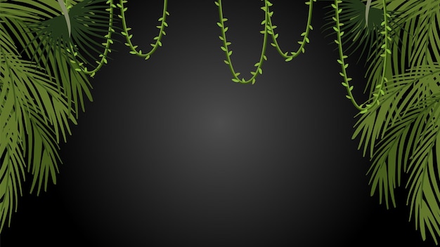 Free vector tropical jungle with lush green leaves
