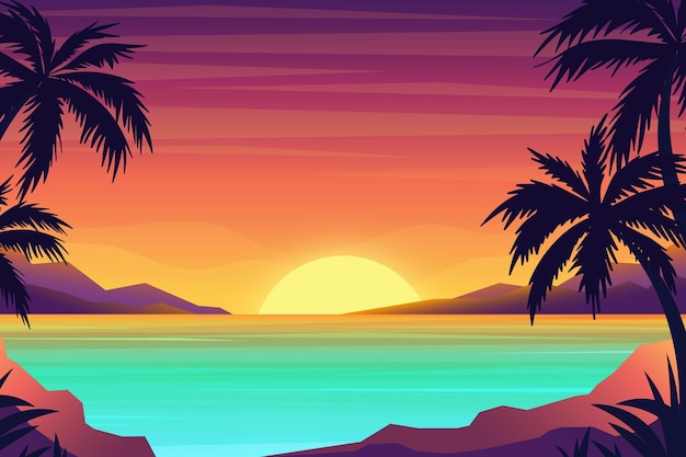 Tropical landscape background for zoom