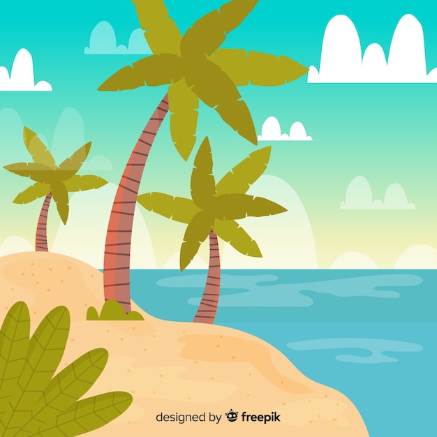 Free vector tropical landscape background