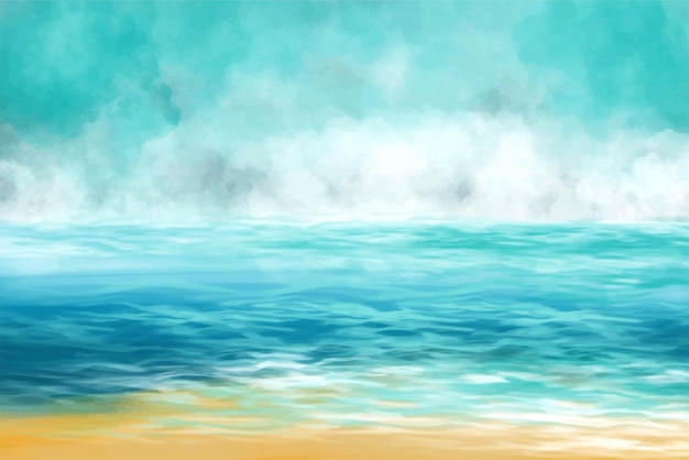 Free vector tropical landscape of coast beautiful sea shore beach background