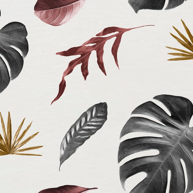 Tropical leaf seamless patterned background