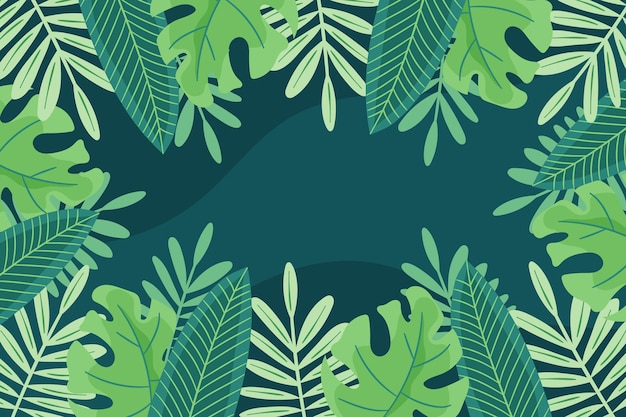 Free vector tropical leafage background