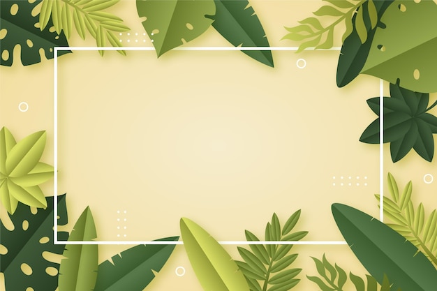 Tropical leaves background in paper style