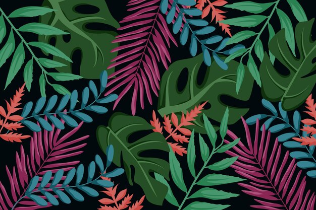 Tropical leaves background style