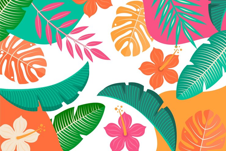 Free Vector tropical leaves background theme
