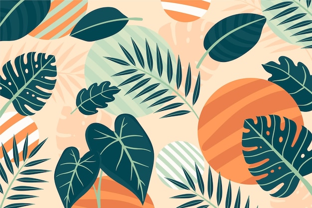 Tropical leaves background for zoom