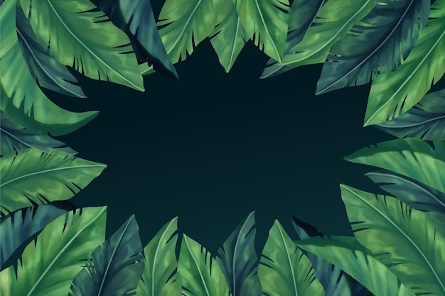 Tropical leaves background for zoom