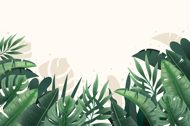 Free Vector | Tropical leaves background for zoom