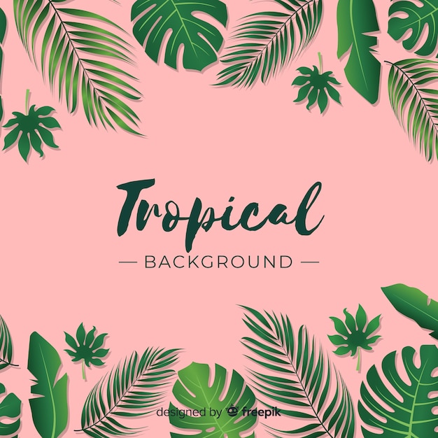 Free vector tropical leaves background