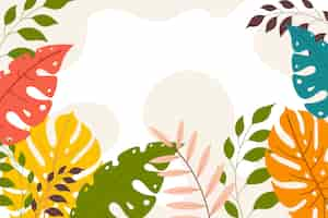 Free vector tropical leaves background