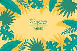 Free vector tropical leaves background