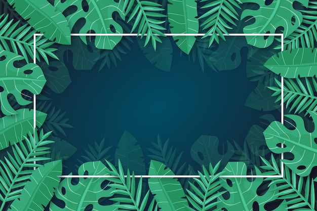 Free vector tropical leaves background