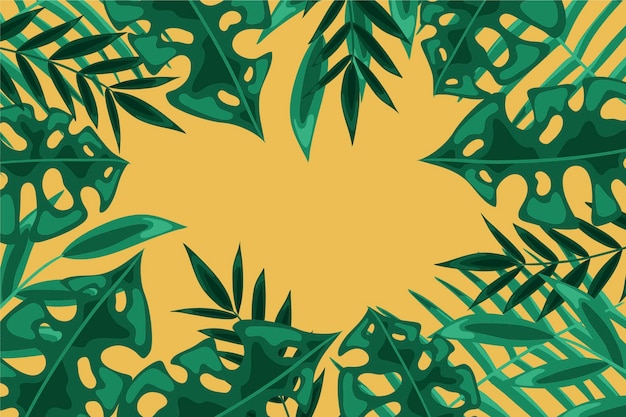 Free vector tropical leaves background