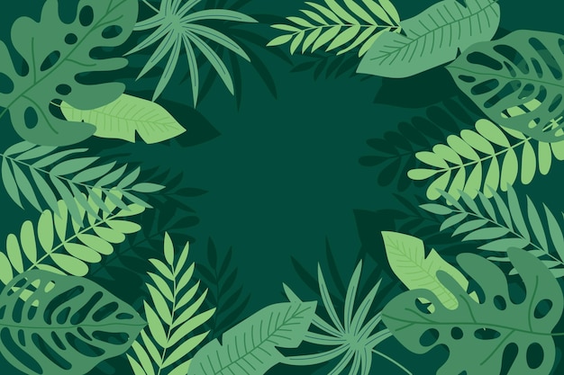 Free vector tropical leaves background