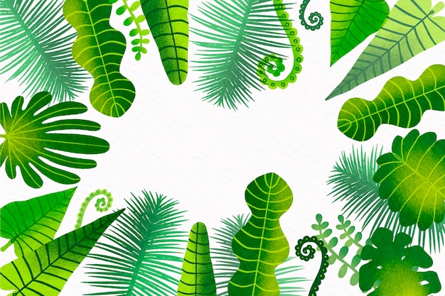 Free vector tropical leaves background