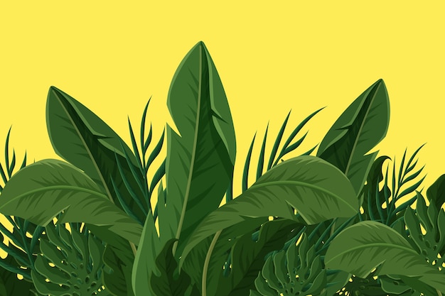Бесплатное векторное изображение Тропические листья фон
