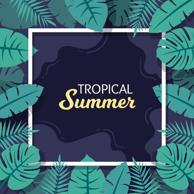 Free vector tropical leaves background