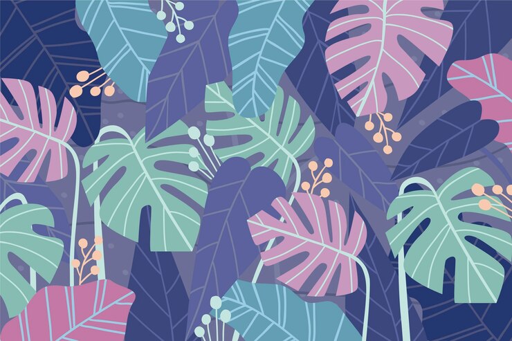 Free Vector tropical leaves background