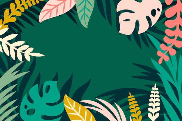 Free vector tropical leaves background