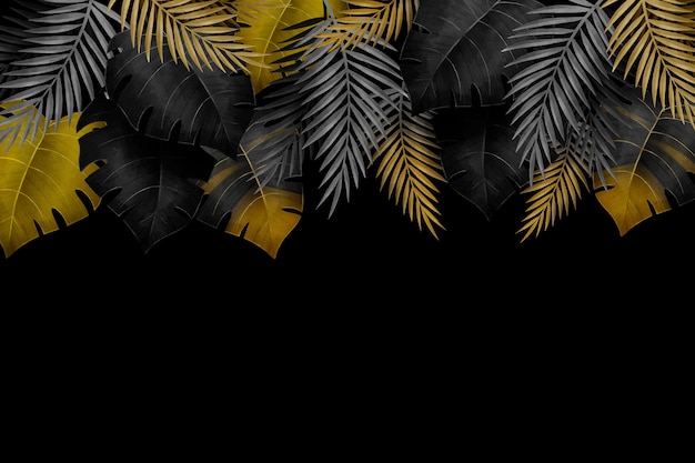 Бесплатное векторное изображение Тропические листья фон